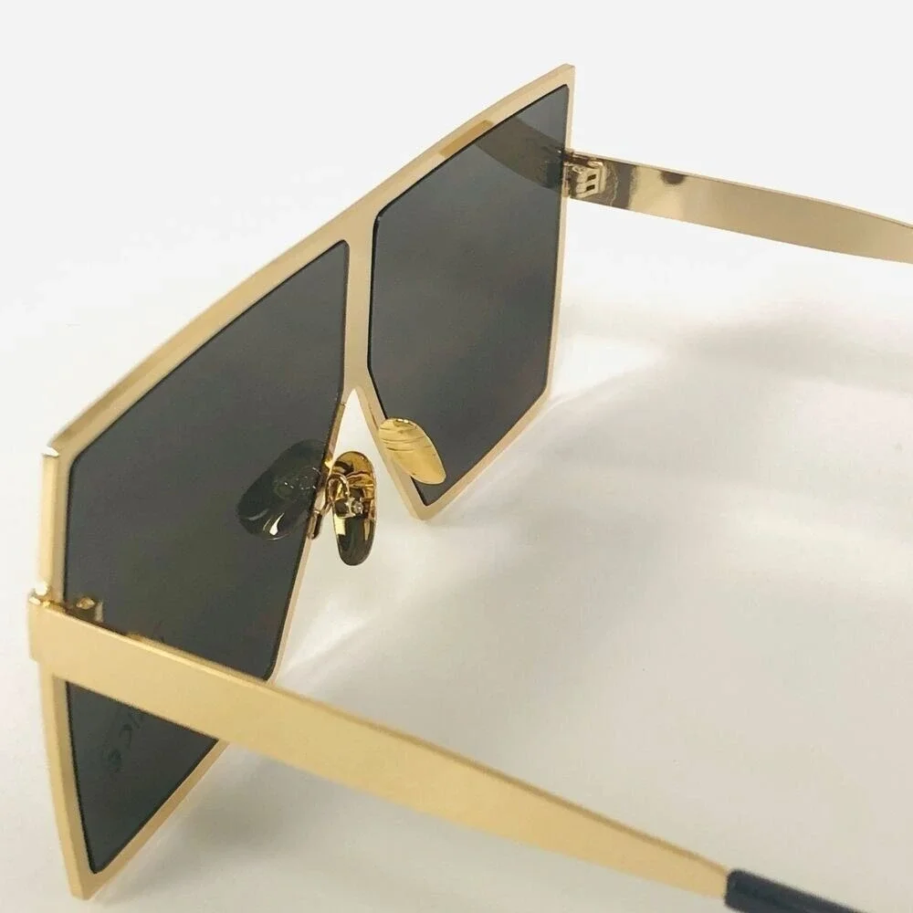 Square Oversized Sunglasses Polygon Flat dimensional Rhombic Loop Wire Frame New
